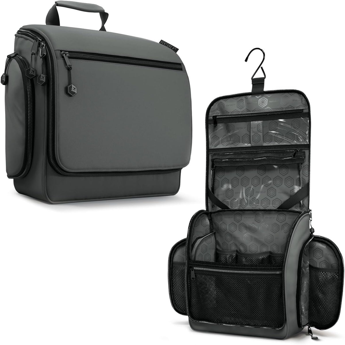 Hanging Travel Toiletry Bag | TSA-Ready, Water-Resistant with 360° Swivel Hook