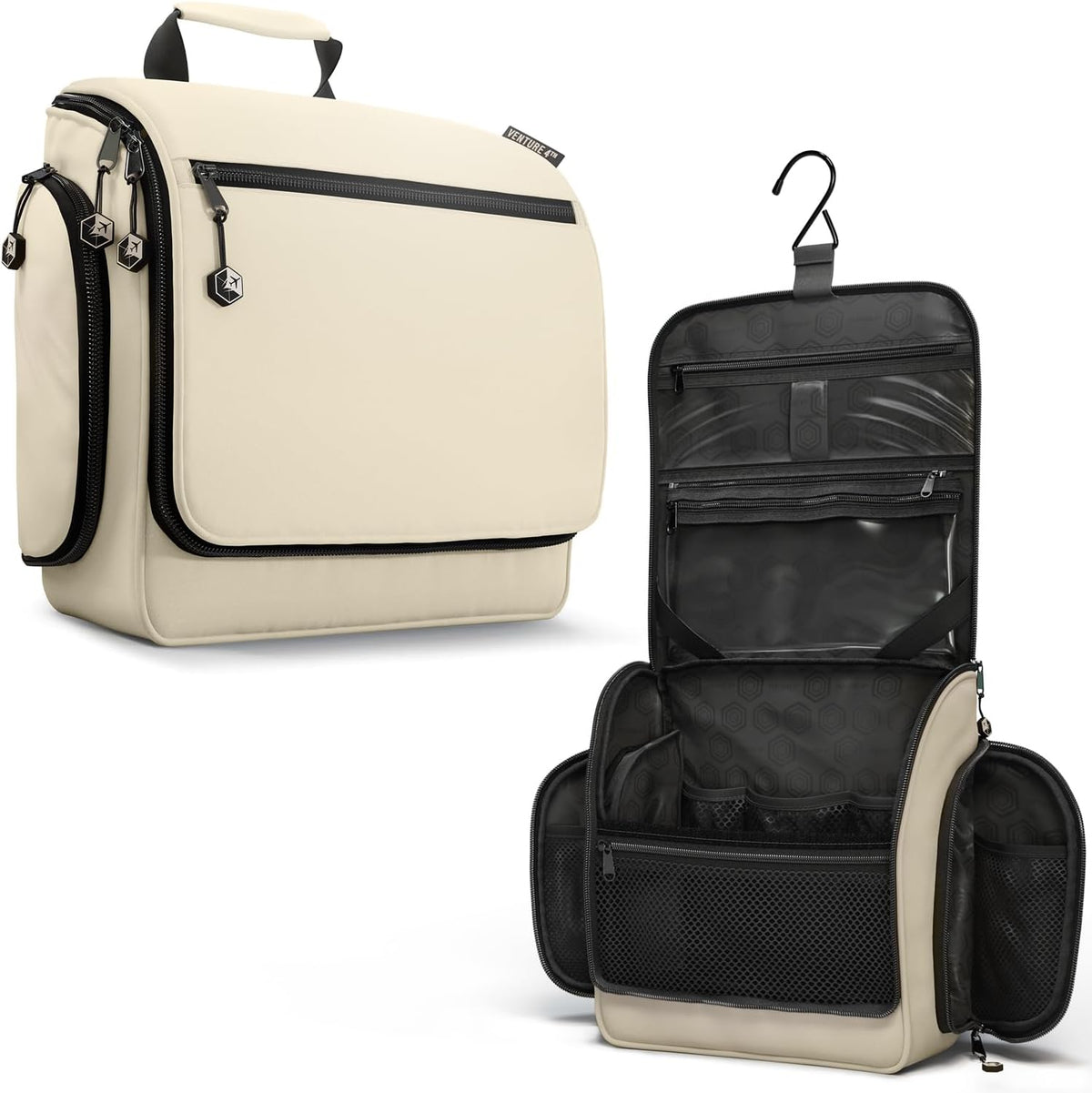 Hanging Travel Toiletry Bag | TSA-Ready, Water-Resistant with 360° Swivel Hook