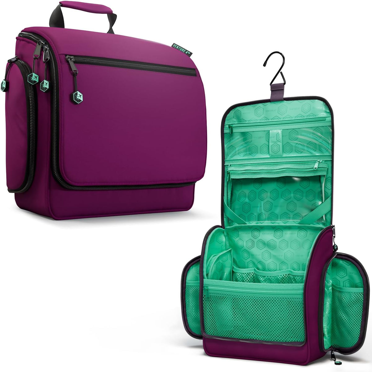 Hanging Travel Toiletry Bag | TSA-Ready, Water-Resistant with 360° Swivel Hook