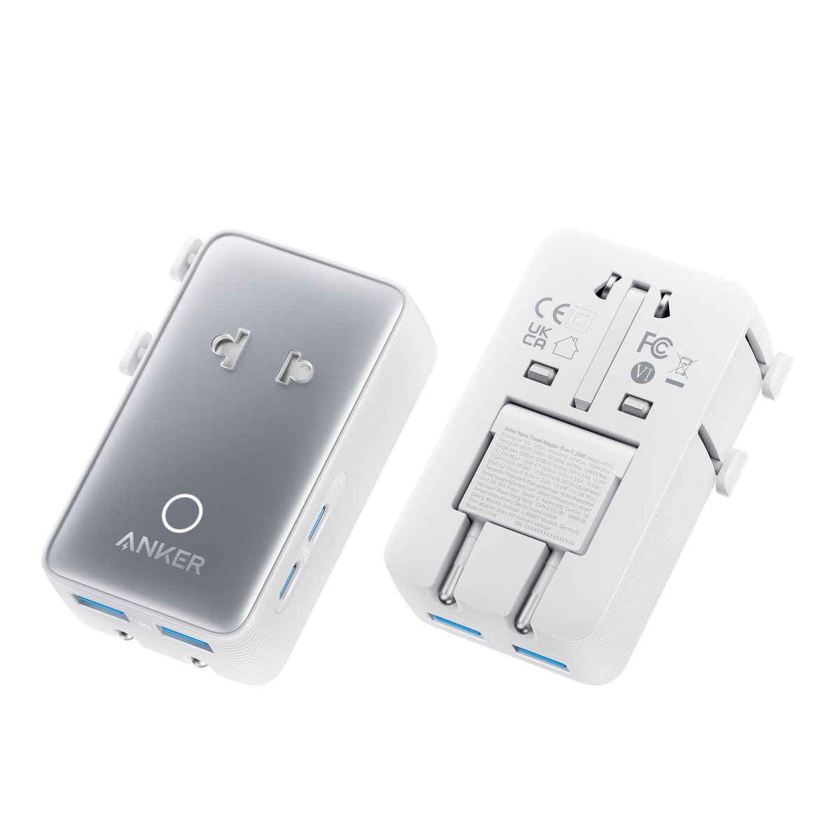 5-in-1 Universal Travel Adapter with Fast Charging (20W) | Works in 150+ Countries