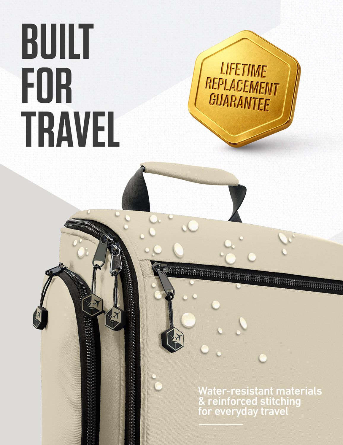 Hanging Travel Toiletry Bag | TSA-Ready, Water-Resistant with 360° Swivel Hook