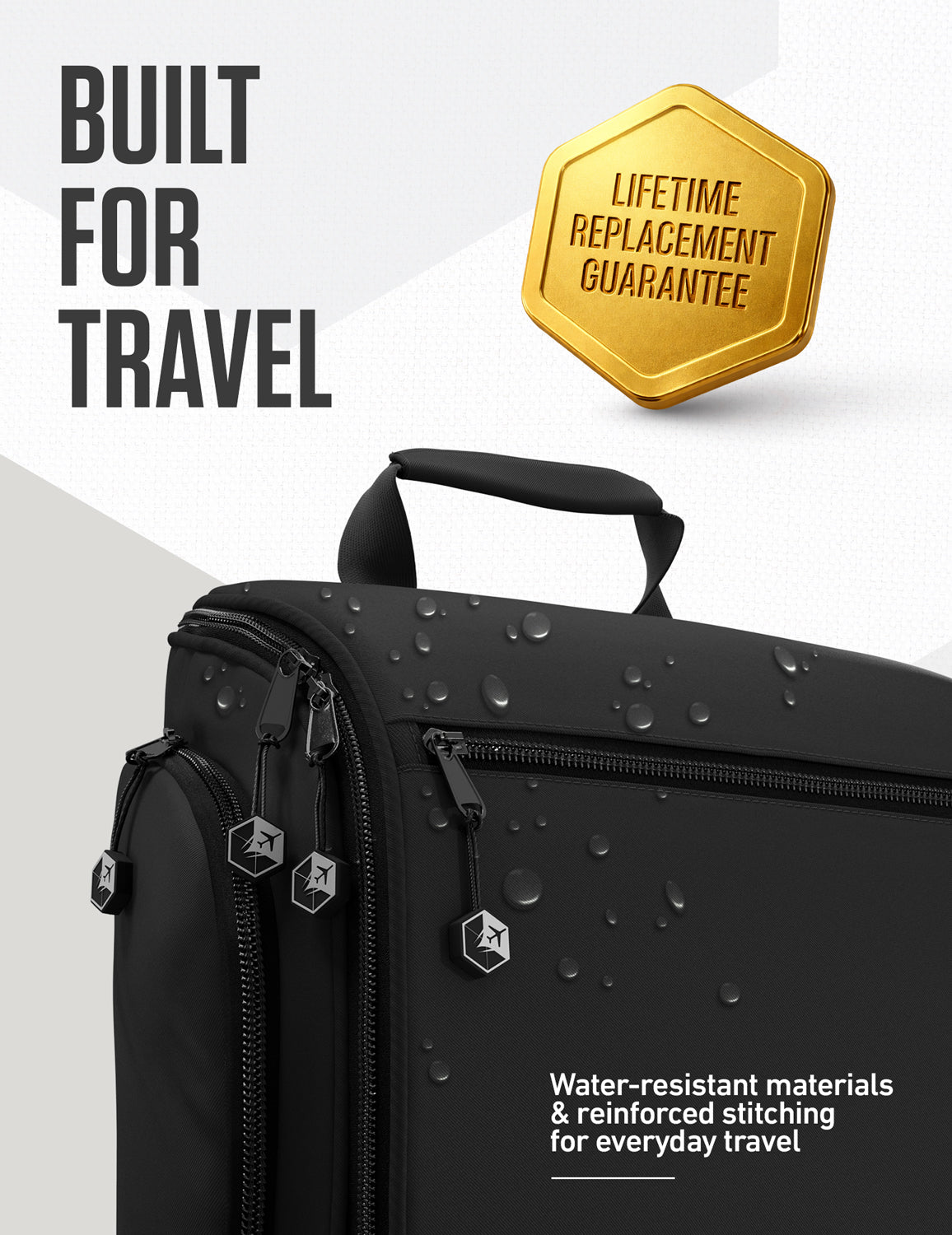 Hanging Travel Toiletry Bag | TSA-Ready, Water-Resistant with 360° Swivel Hook
