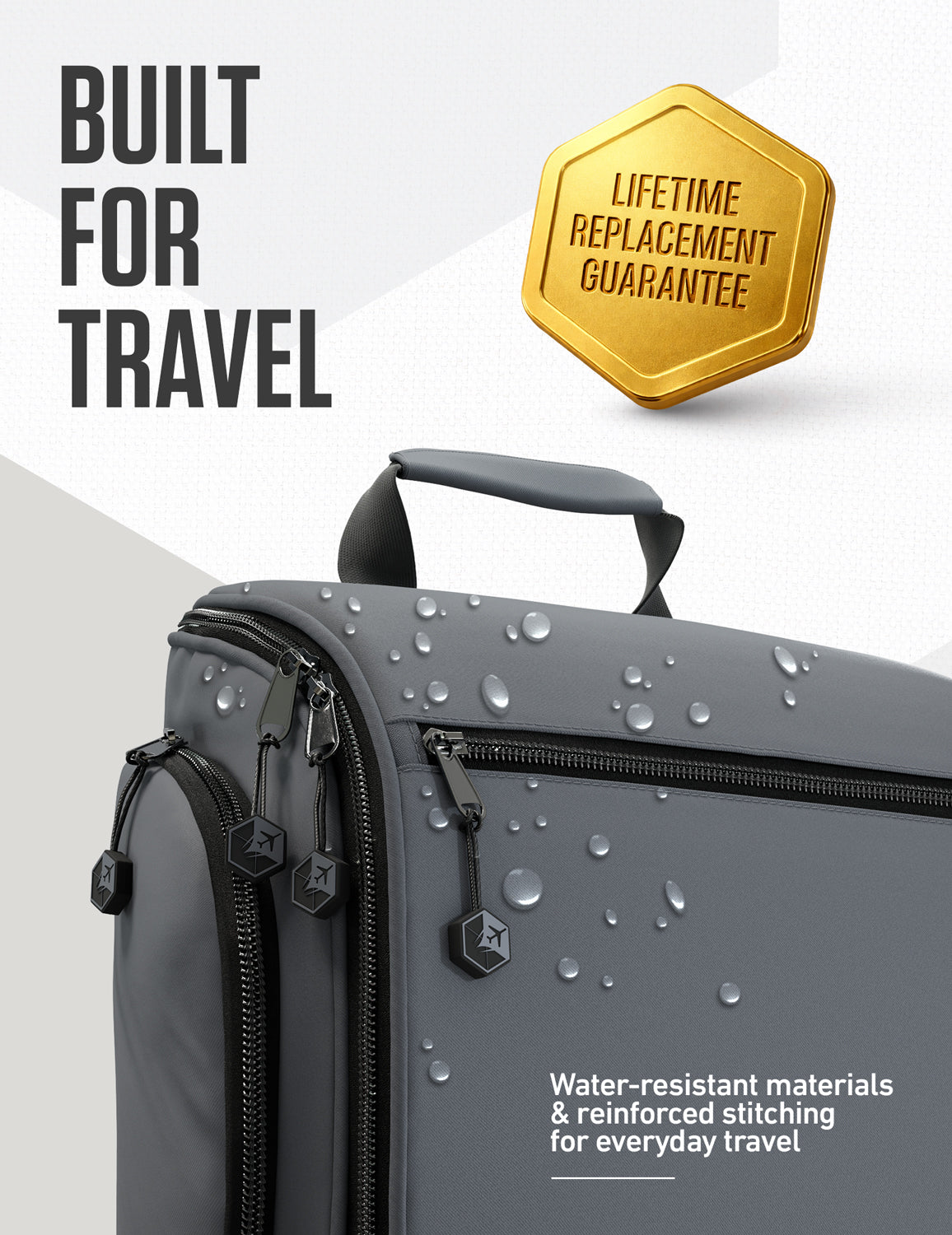 Hanging Travel Toiletry Bag | TSA-Ready, Water-Resistant with 360° Swivel Hook
