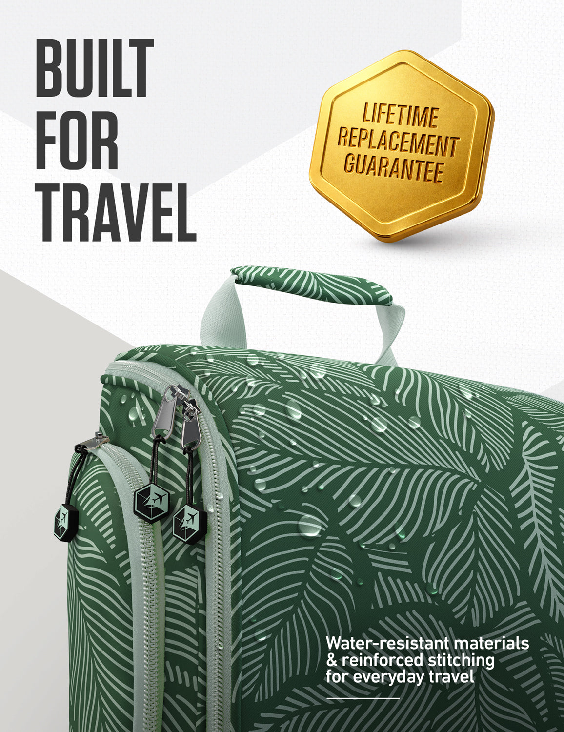 Hanging Travel Toiletry Bag | TSA-Ready, Water-Resistant with 360° Swivel Hook