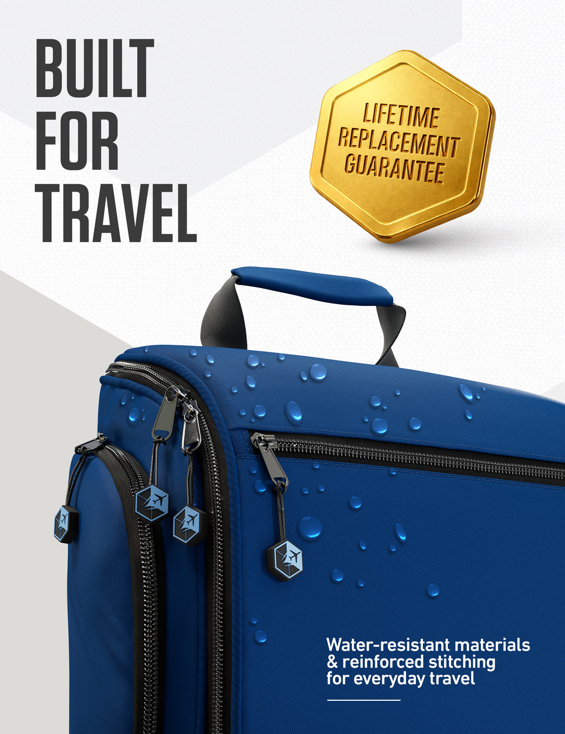 Hanging Travel Toiletry Bag | TSA-Ready, Water-Resistant with 360° Swivel Hook