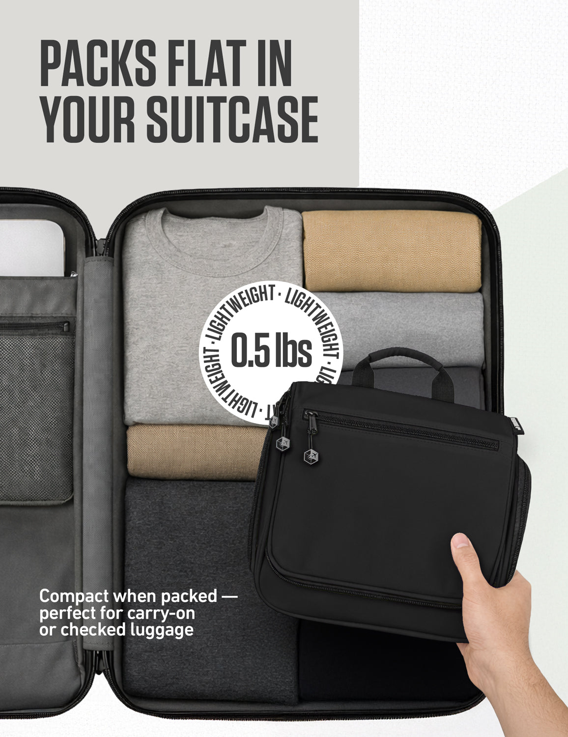 Hanging Travel Toiletry Bag | TSA-Ready, Water-Resistant with 360° Swivel Hook
