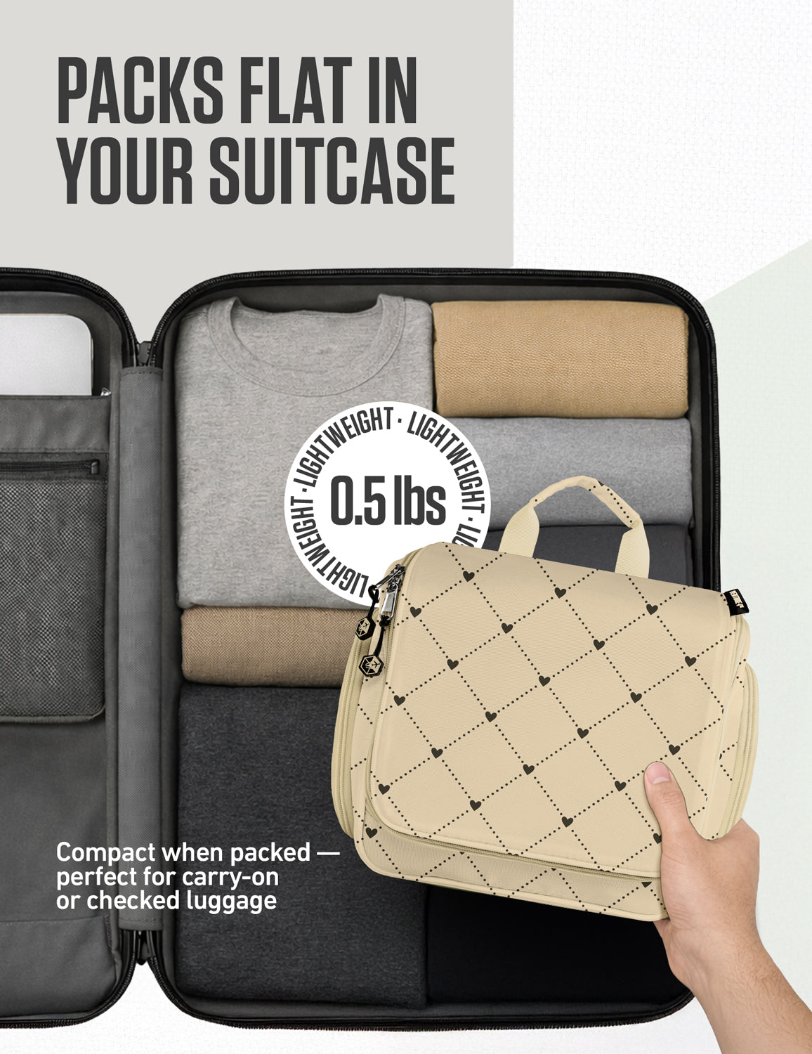 Hanging Travel Toiletry Bag | TSA-Ready, Water-Resistant with 360° Swivel Hook