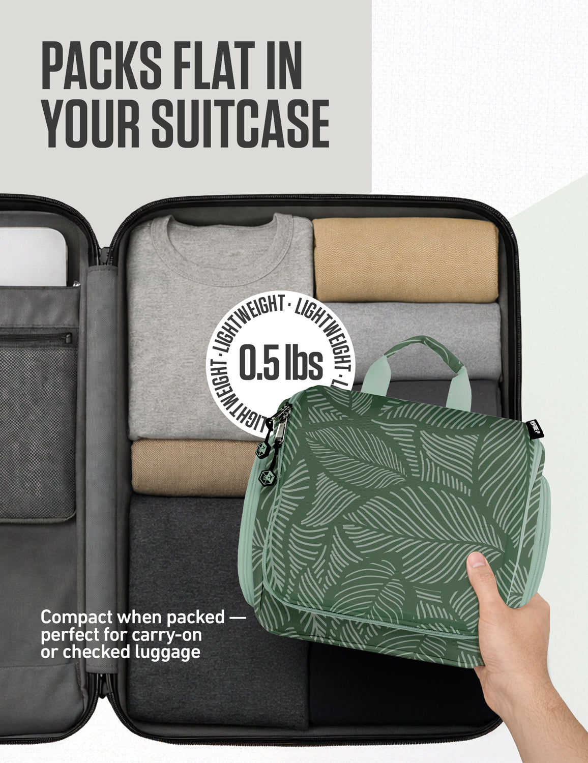 Hanging Travel Toiletry Bag | TSA-Ready, Water-Resistant with 360° Swivel Hook