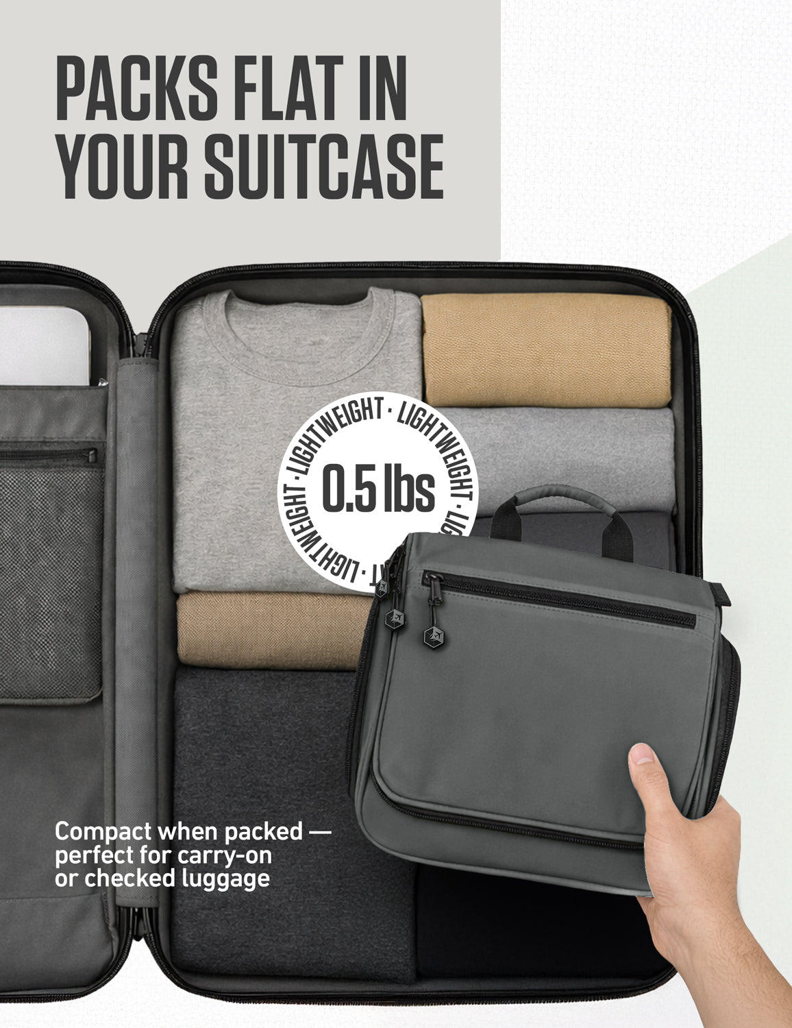 Hanging Travel Toiletry Bag | TSA-Ready, Water-Resistant with 360° Swivel Hook