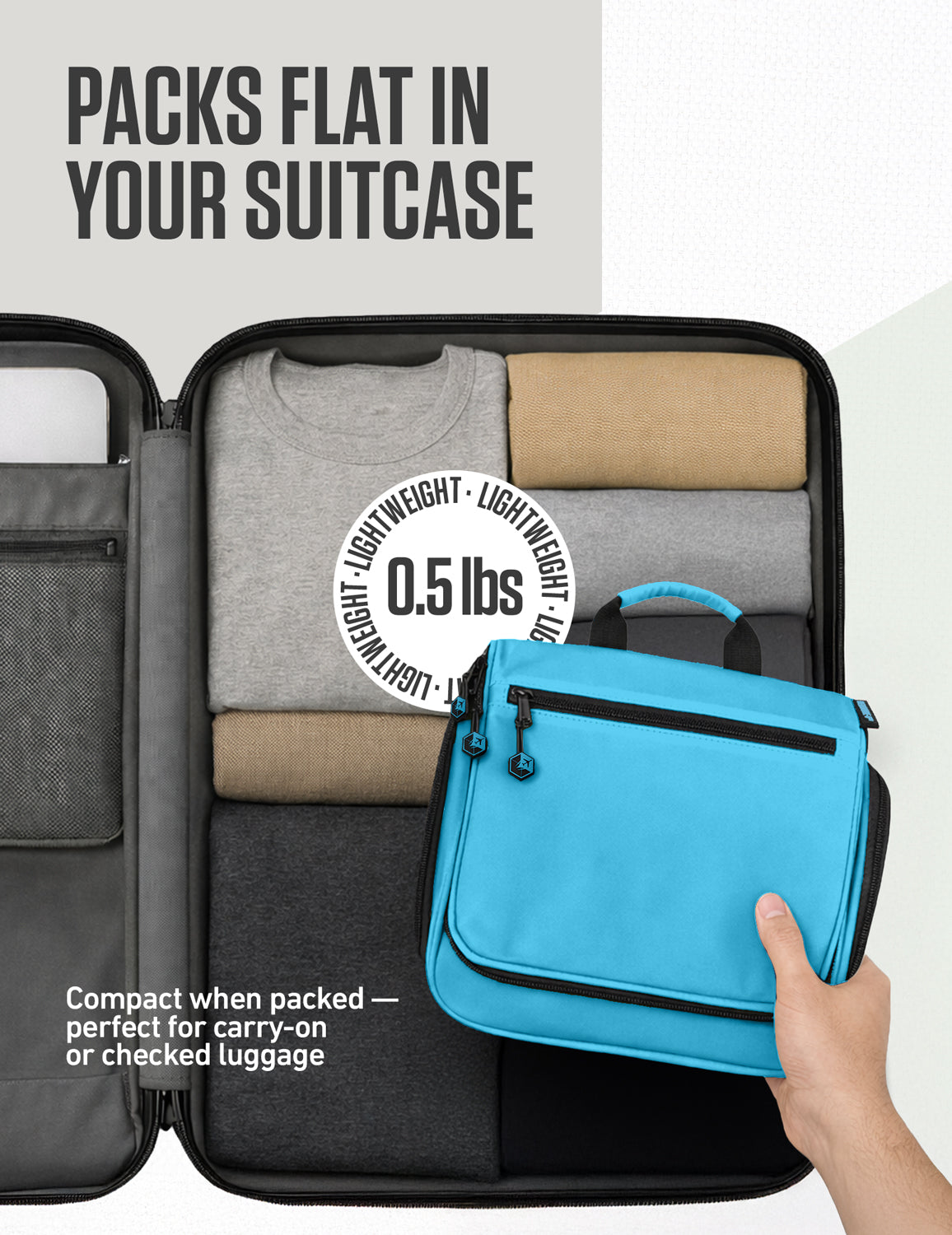 Hanging Travel Toiletry Bag | TSA-Ready, Water-Resistant with 360° Swivel Hook