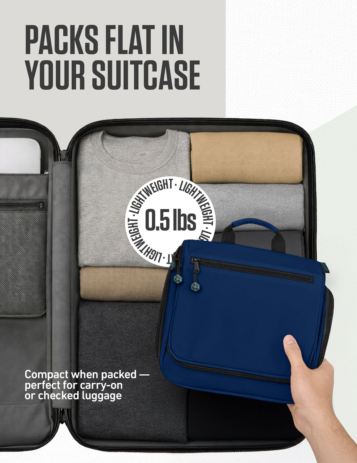 Hanging Travel Toiletry Bag | TSA-Ready, Water-Resistant with 360° Swivel Hook