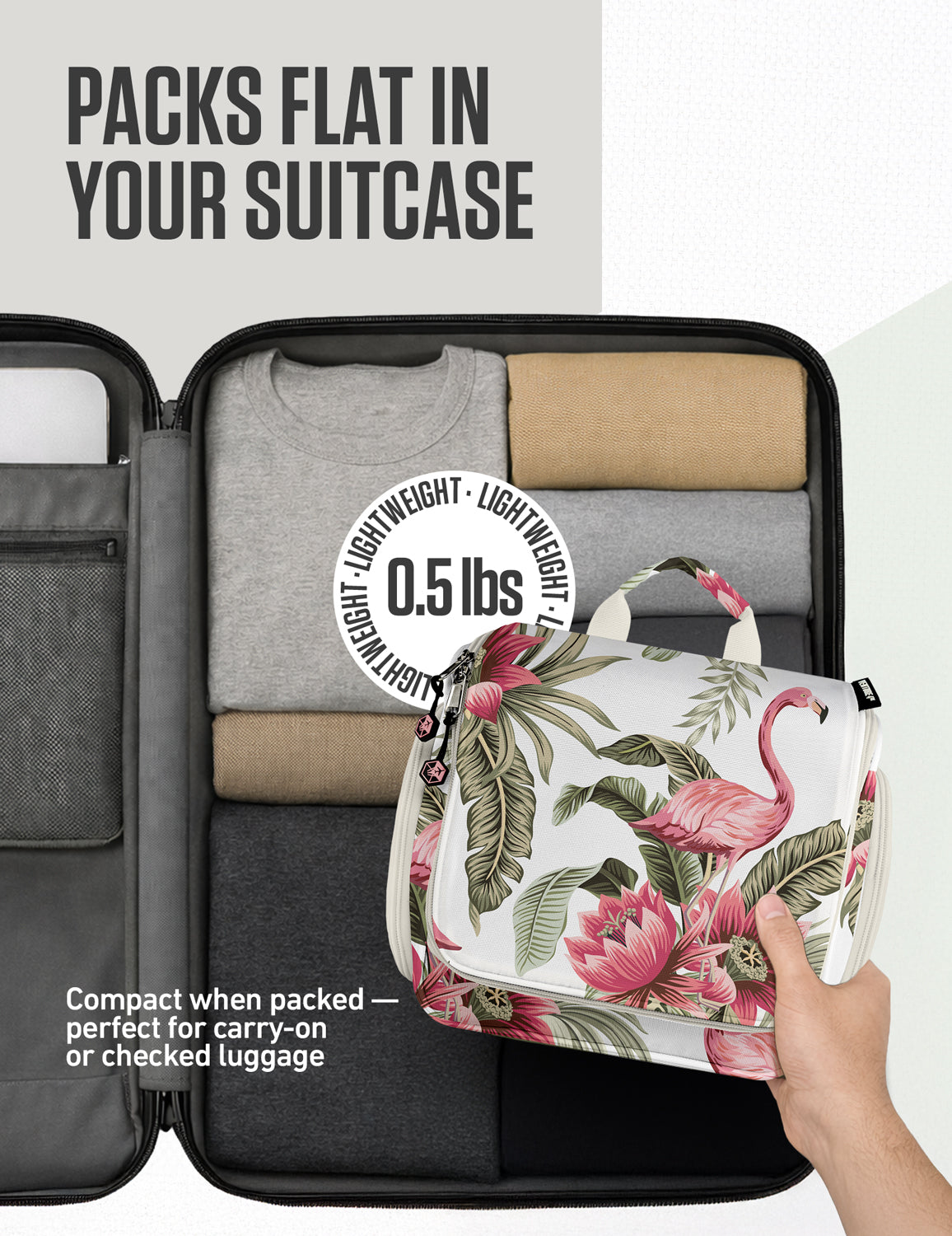 Hanging Travel Toiletry Bag | TSA-Ready, Water-Resistant with 360° Swivel Hook