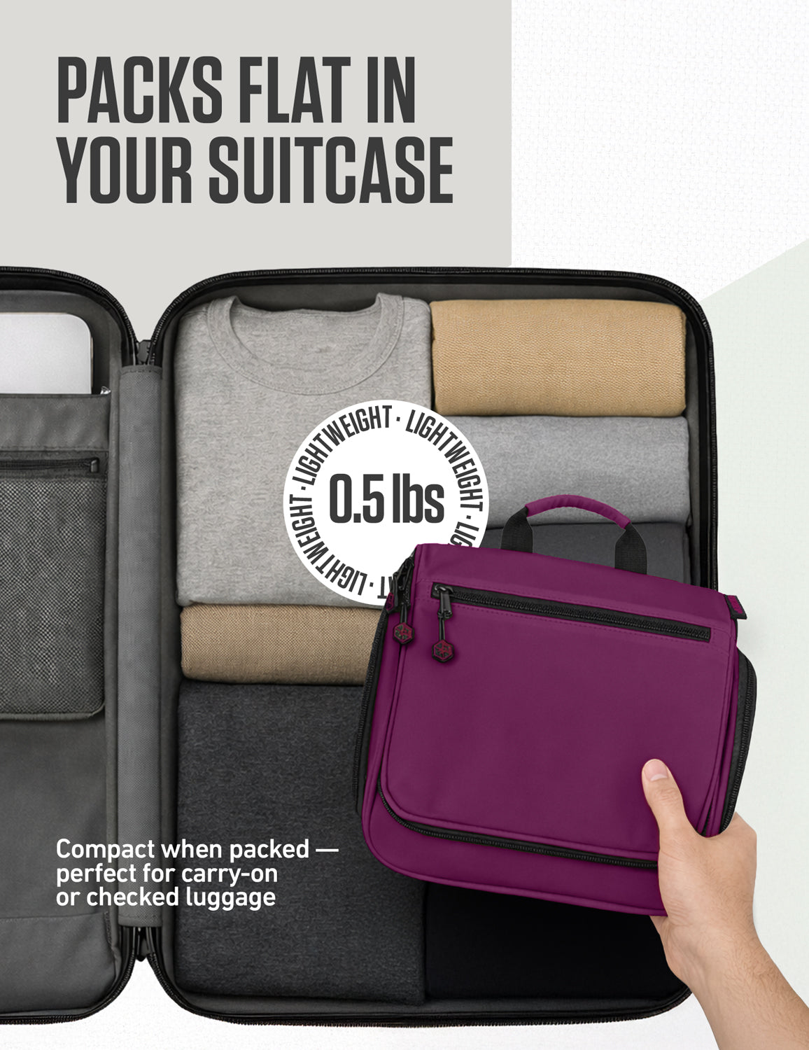 Hanging Travel Toiletry Bag | TSA-Ready, Water-Resistant with 360° Swivel Hook