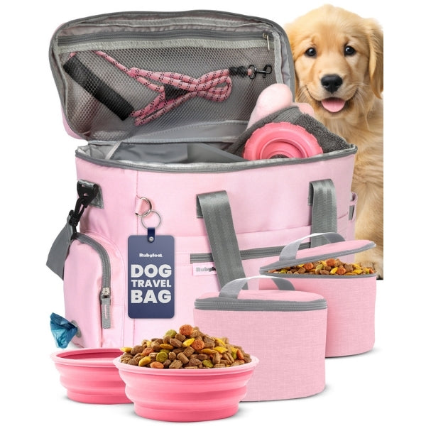 The Original Doggy Bag® | Dog Travel Bag with Bowls, Food Containers & Poop Bag Dispenser
