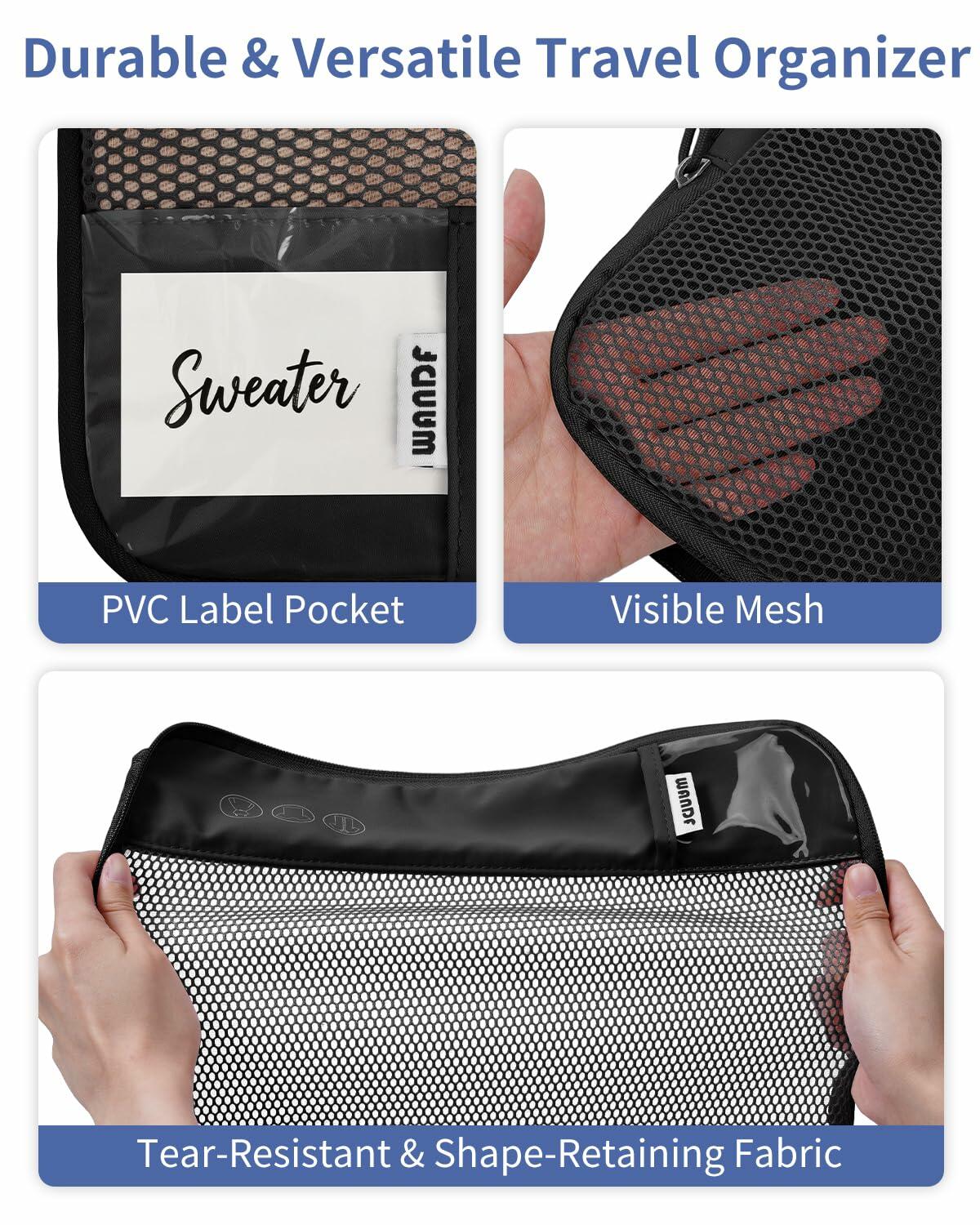 7-Piece Compression Packing Cubes Set | Carry-On Ready with Shirt Organizer & Shoe Bag
