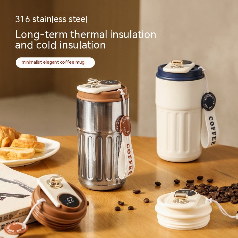 Smart Digital Thermal Bottle | Insulated Travel Coffee Mug | 450ml