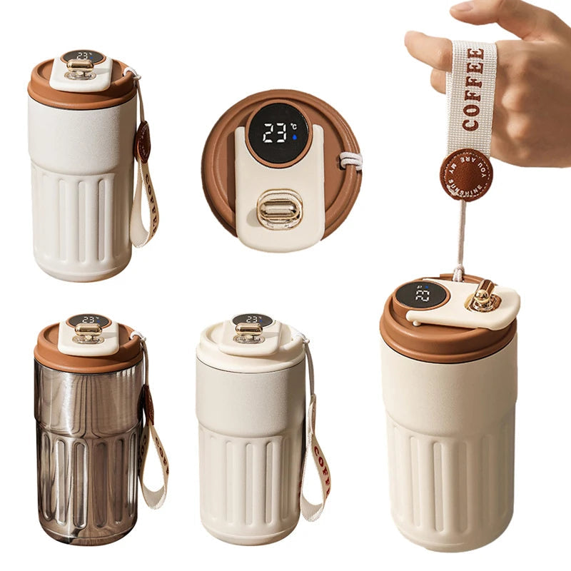 Smart Digital Thermal Bottle | Insulated Travel Coffee Mug | 450ml