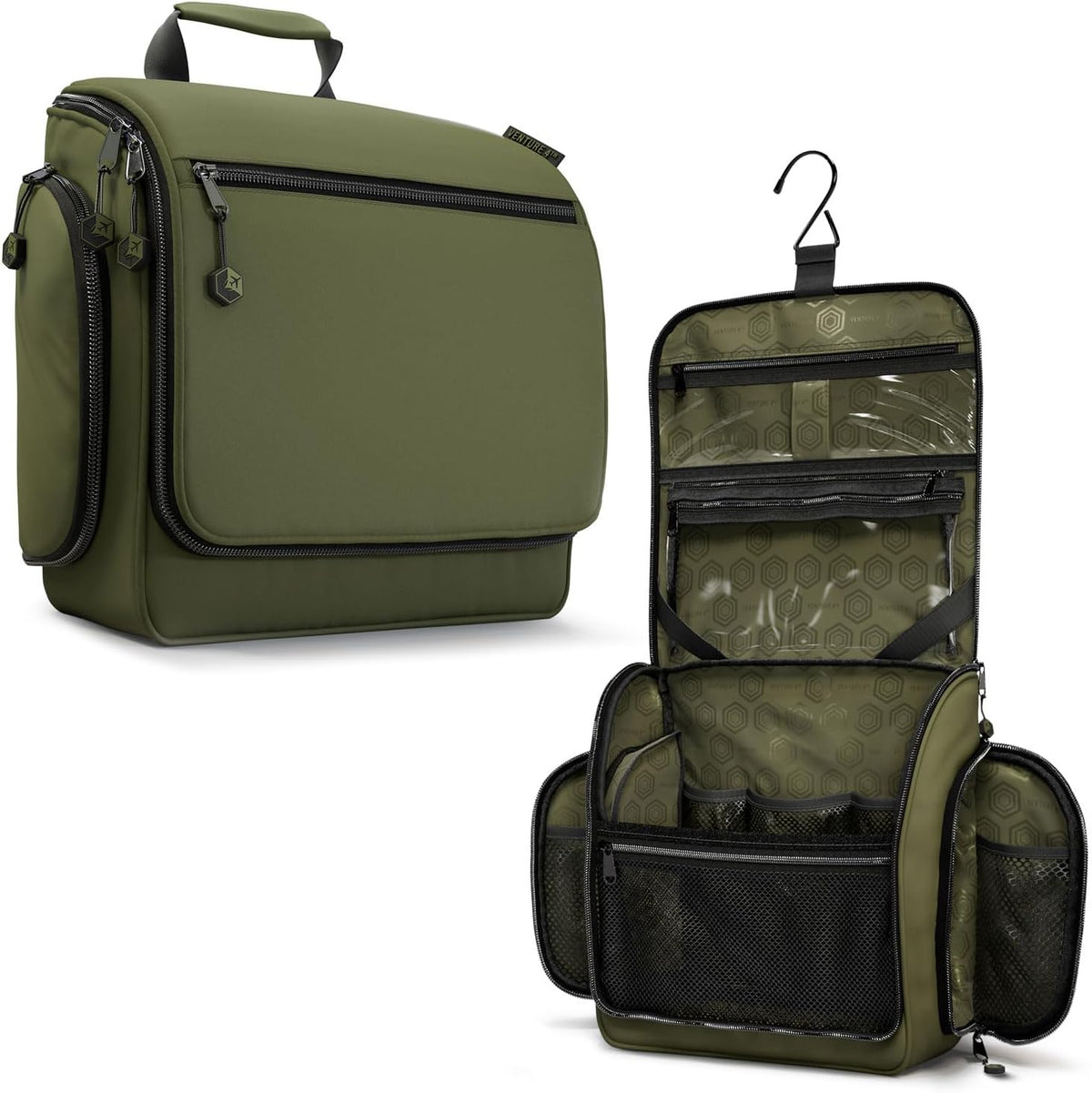Hanging Travel Toiletry Bag | TSA-Ready, Water-Resistant with 360° Swivel Hook