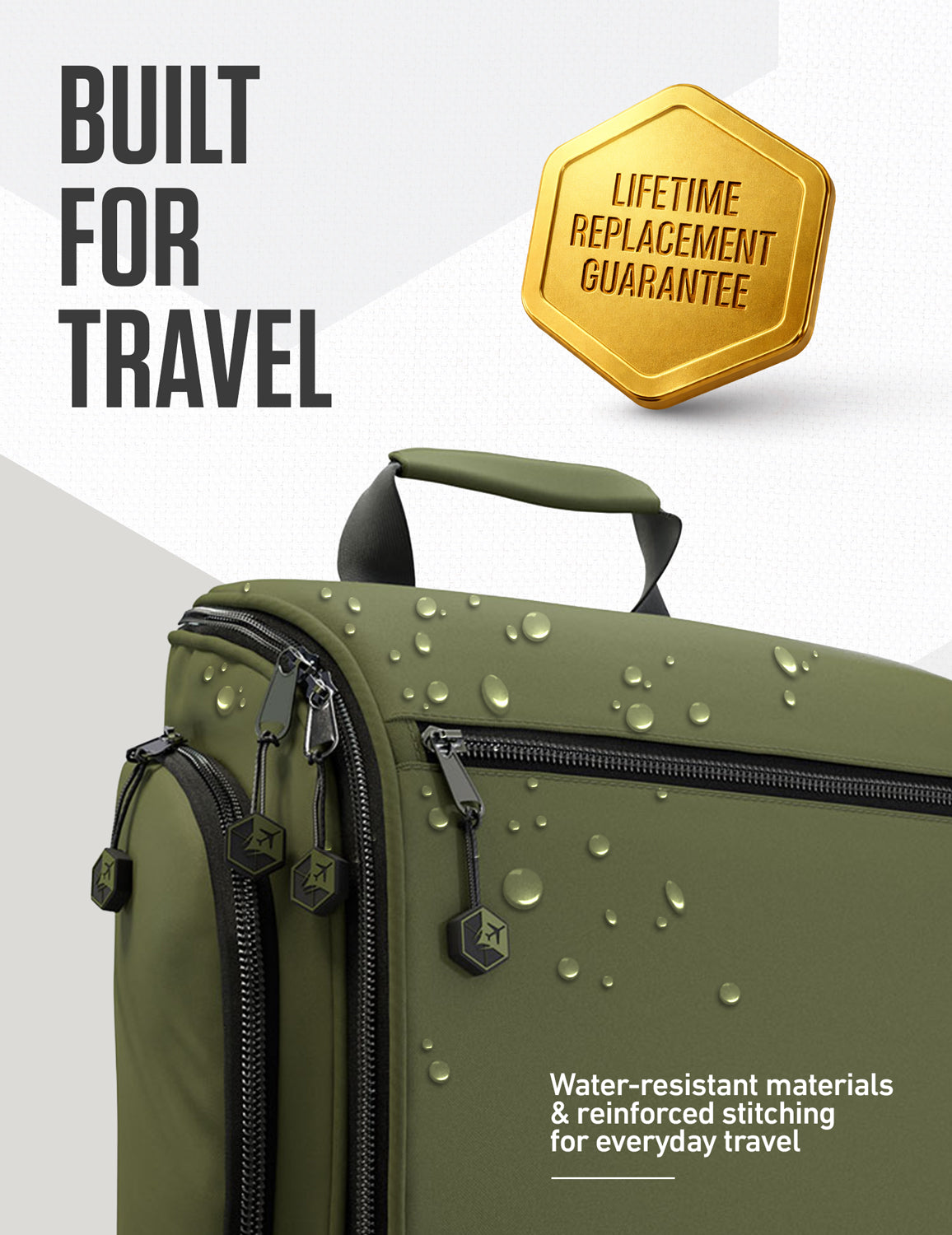 Hanging Travel Toiletry Bag | TSA-Ready, Water-Resistant with 360° Swivel Hook