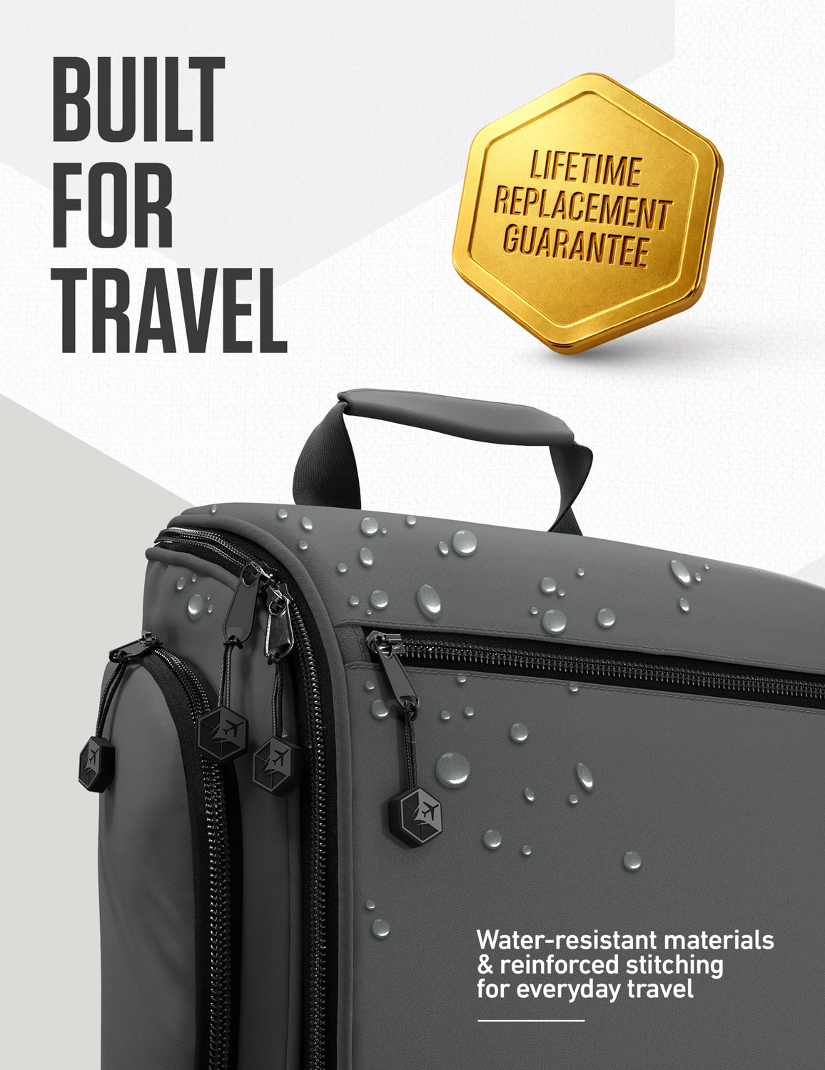 Hanging Travel Toiletry Bag | TSA-Ready, Water-Resistant with 360° Swivel Hook