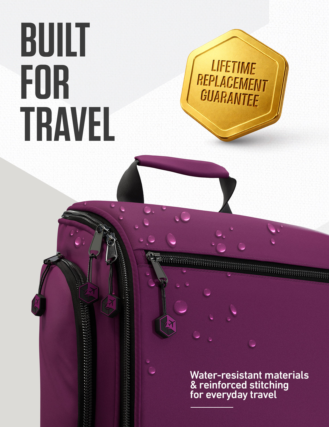 Hanging Travel Toiletry Bag | TSA-Ready, Water-Resistant with 360° Swivel Hook
