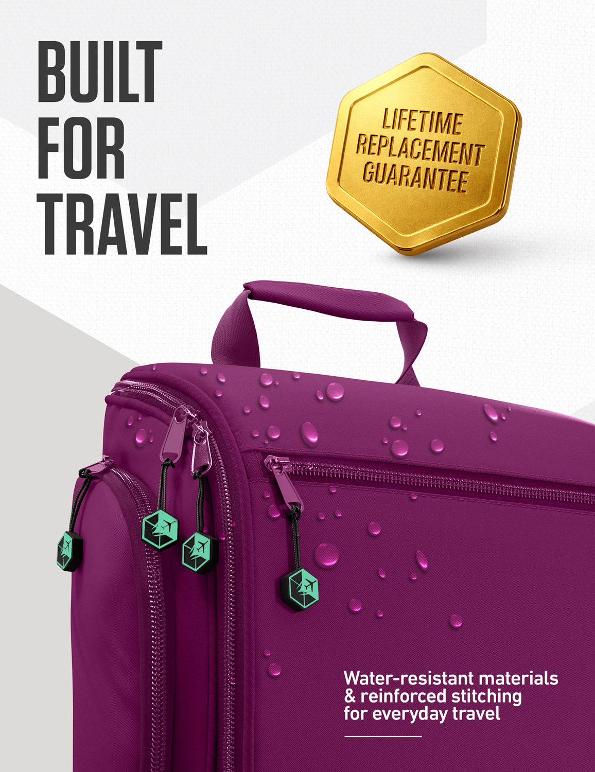 Hanging Travel Toiletry Bag | TSA-Ready, Water-Resistant with 360° Swivel Hook