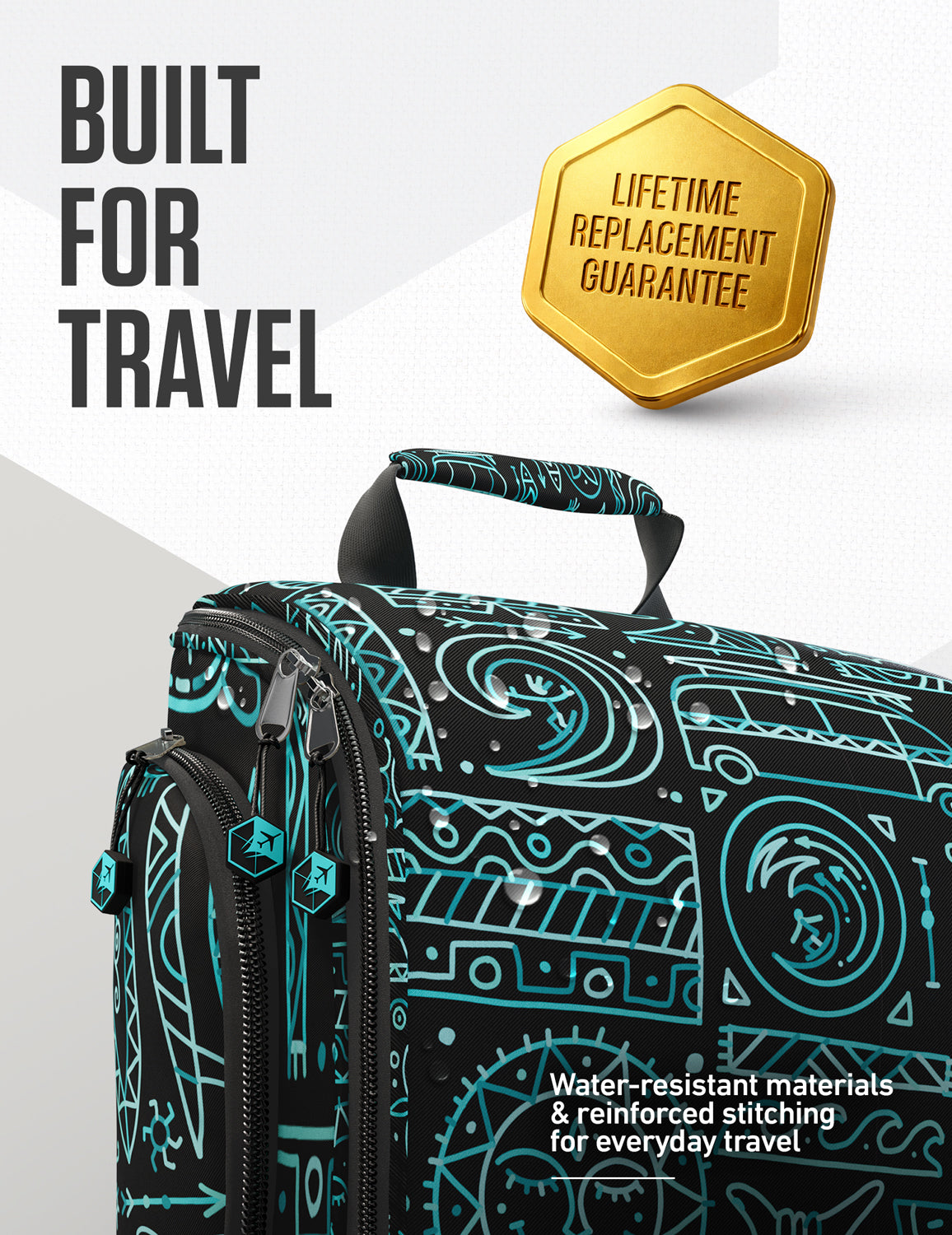 Hanging Travel Toiletry Bag | TSA-Ready, Water-Resistant with 360° Swivel Hook
