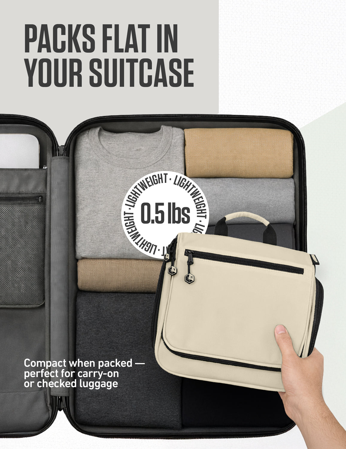 Hanging Travel Toiletry Bag | TSA-Ready, Water-Resistant with 360° Swivel Hook