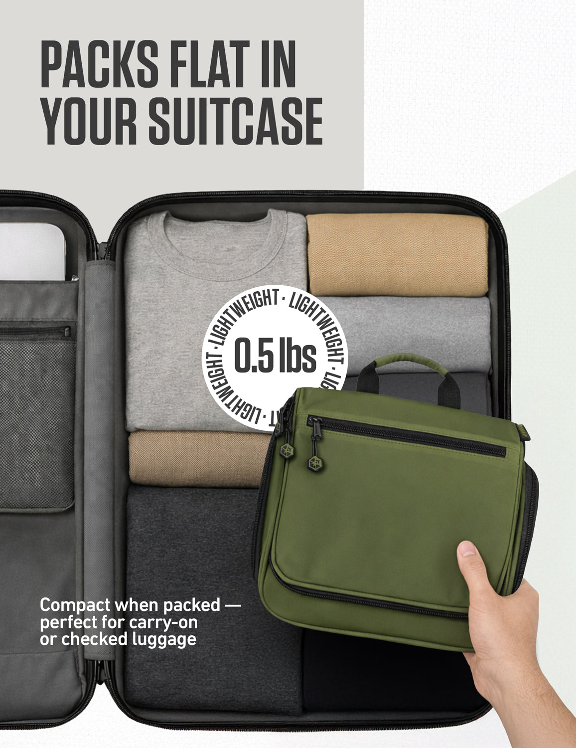 Hanging Travel Toiletry Bag | TSA-Ready, Water-Resistant with 360° Swivel Hook