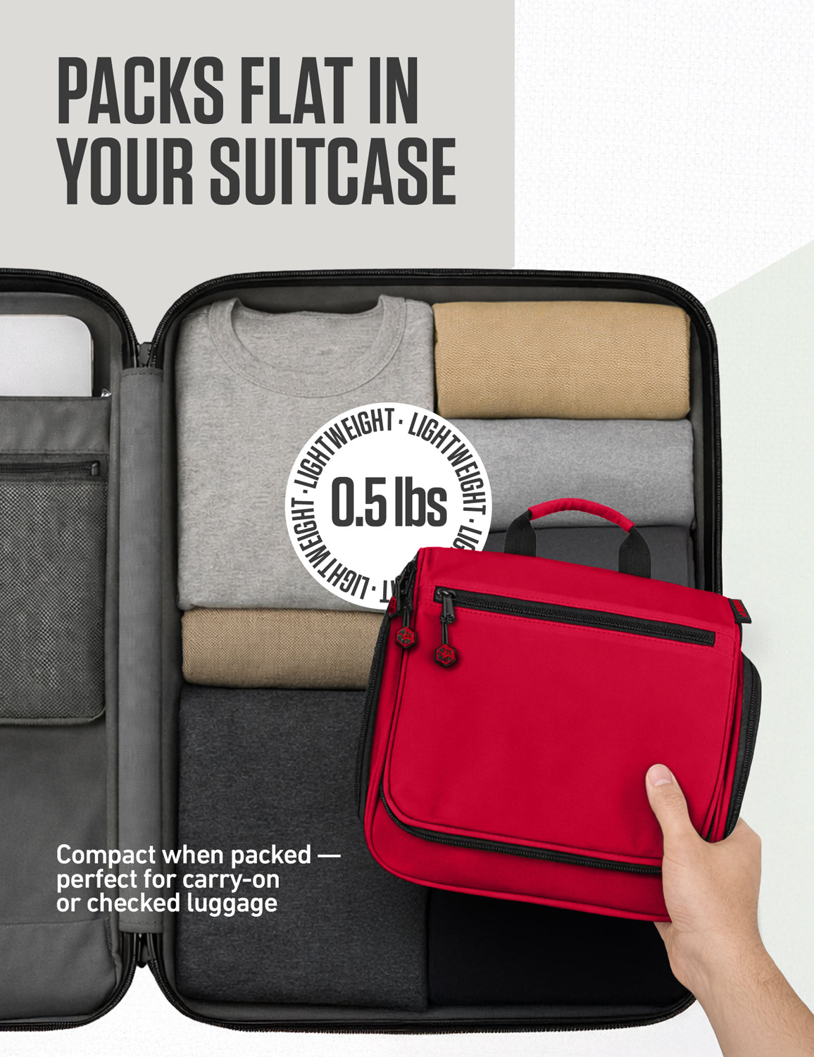 Hanging Travel Toiletry Bag | TSA-Ready, Water-Resistant with 360° Swivel Hook
