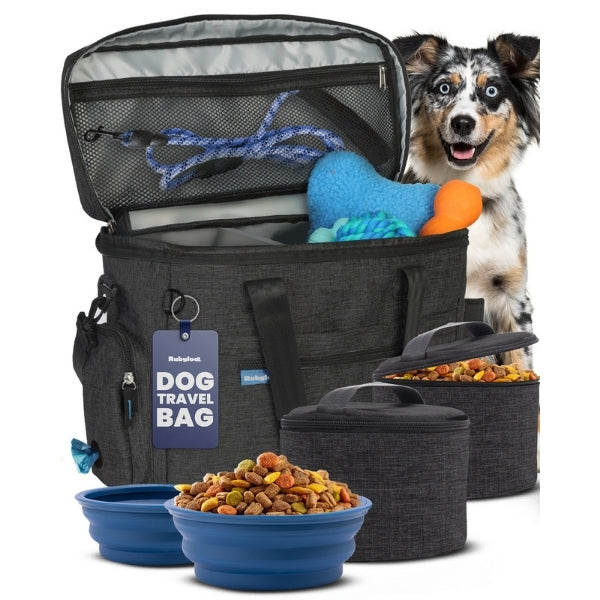 The Original Doggy Bag® | Dog Travel Bag with Bowls, Food Containers & Poop Bag Dispenser