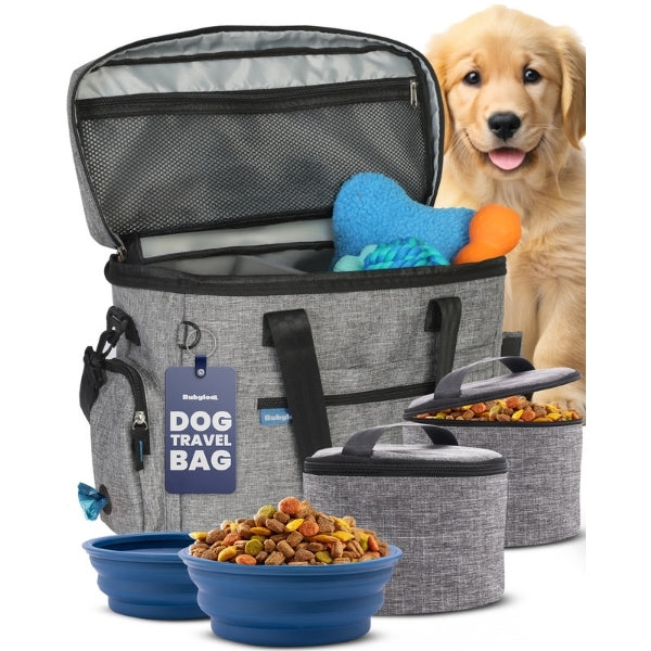 The Original Doggy Bag® | Dog Travel Bag with Bowls, Food Containers & Poop Bag Dispenser