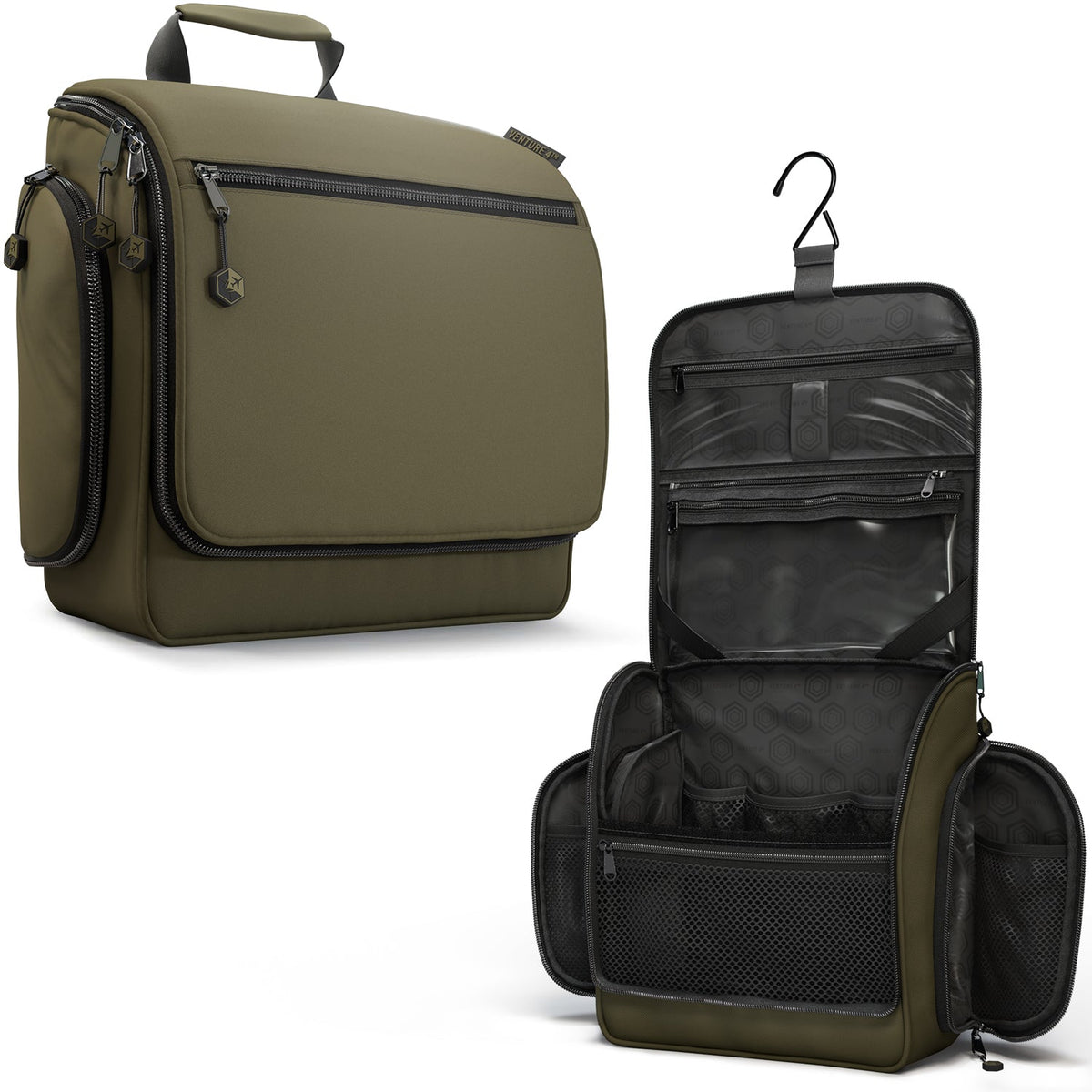 Hanging Travel Toiletry Bag | TSA-Ready, Water-Resistant with 360° Swivel Hook